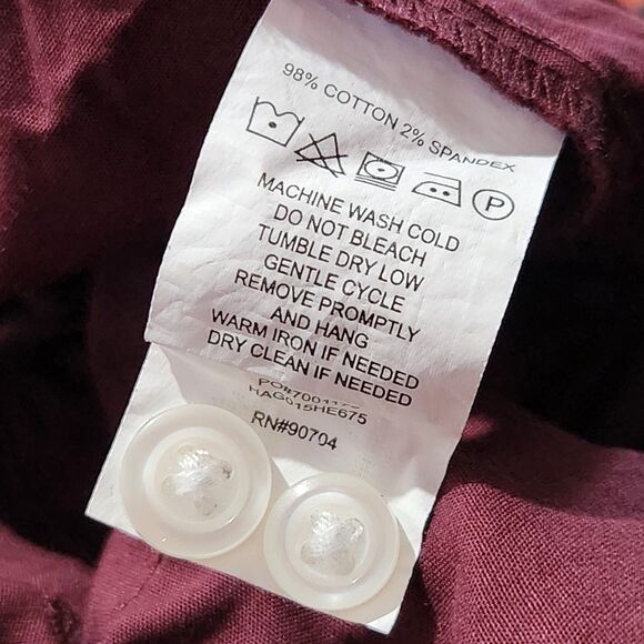 Haggar Shirts Size Medium Wine Color Classic Fit Premium Cotton.  New - Picture 8 of 9